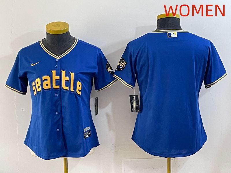 Women 2025 Seattle Mariners Blank Blue City Edition Nike MLB Jersey style 1->women mlb jersey->Women Jersey
